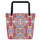 White Rainbow Kalidoscope Pattern Large Tote Bag