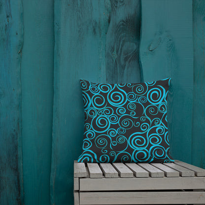 Spiral Black Premium Pillow