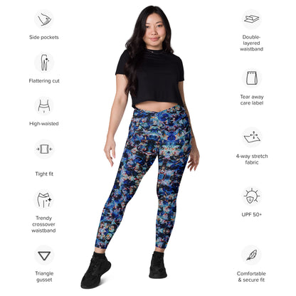 Sea Bubbles Crossover leggings with pockets