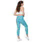Cold blue waters Crossover leggings with pockets