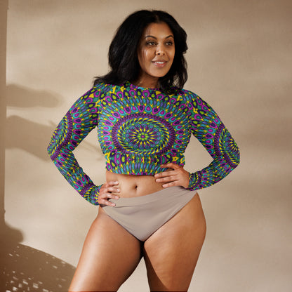 Pin pulsion Medalion Mandala Recycled long-sleeve crop top