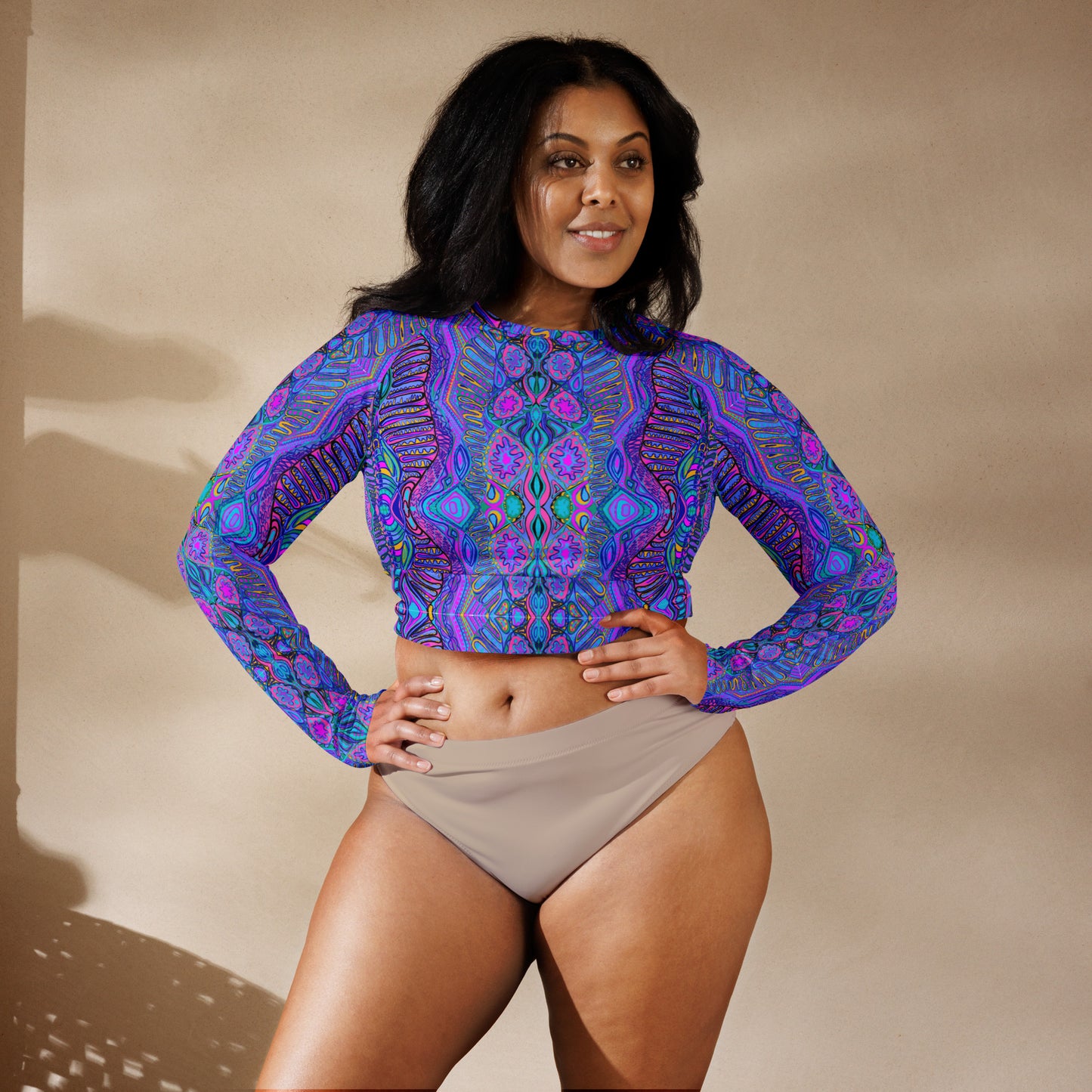 City Nights Purple painting Crop Top - XS- 2XL