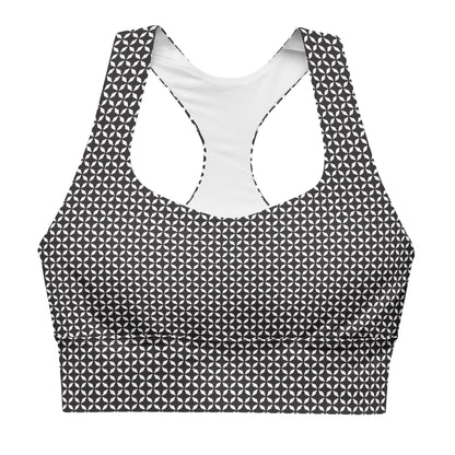 Black & White Recycled Longline Sports Bra