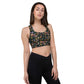 Black floral Recycled Longline Sports Bra