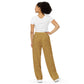 Golden unisex wide-leg pants with huge pockets, 2XS- 6XL