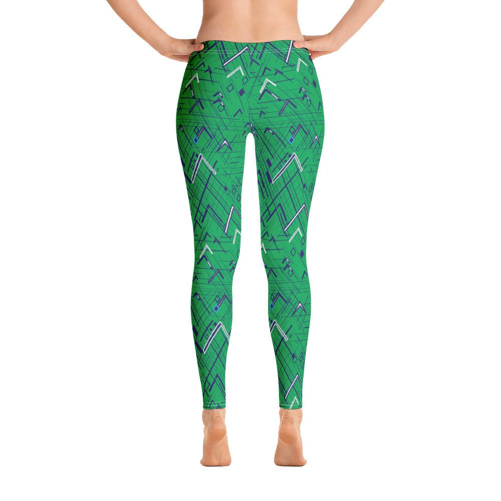 Leggings for women, Work to Workout Clothes, Green Hashtag Yoga Pants for women Athleisure