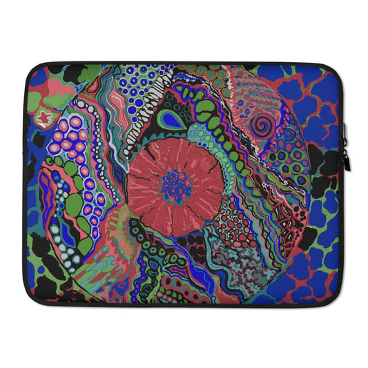 Bright Bold Colorful Mandala Laptop Sleeve - 13 & 15" Flower Girl Women Teen Fun Fashion Trendy