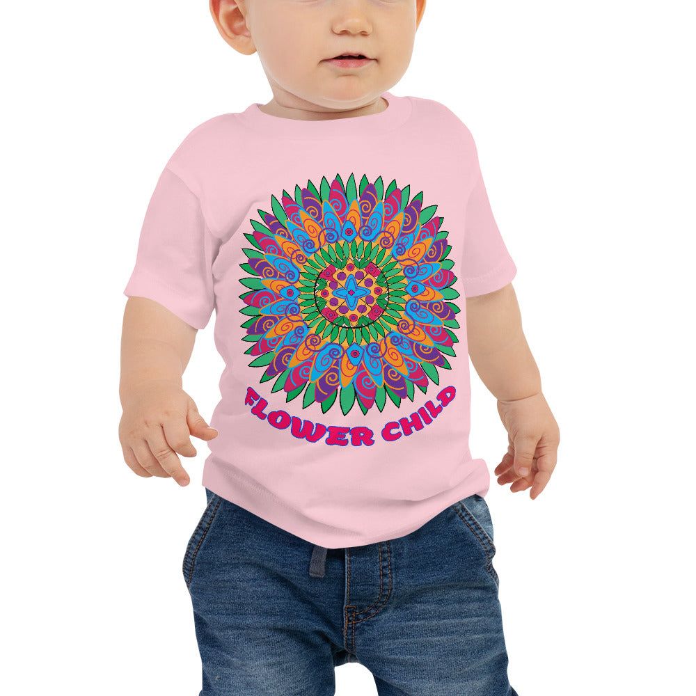T-shirt for Baby, Toddler Flower Child Mandala Medallion Kids Girls Fun Fashion Trendy