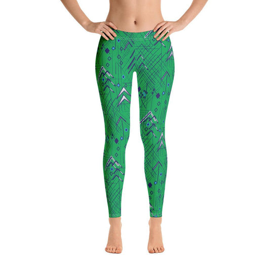 Leggings for women, Work to Workout Clothes, Green Hashtag Yoga Pants for women Athleisure