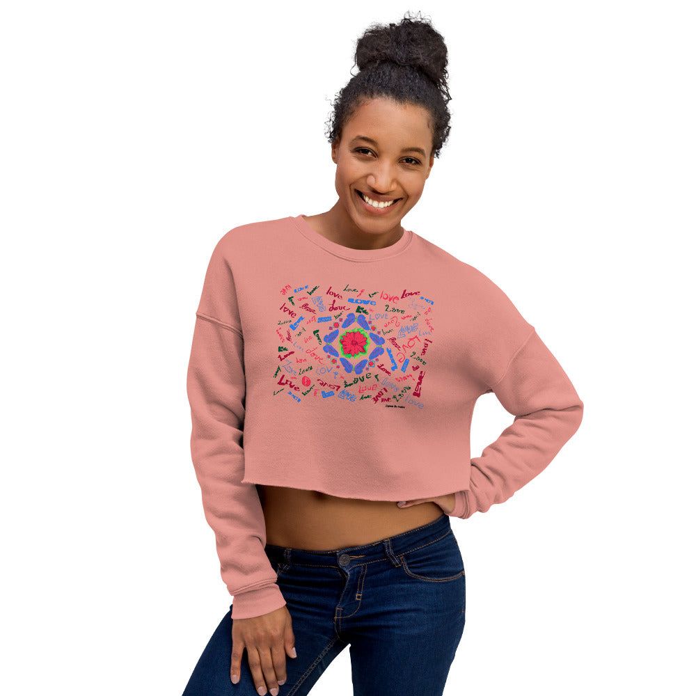 Love & Butterflies Crop Sweatshirt Women Ladies Girl Mandala
