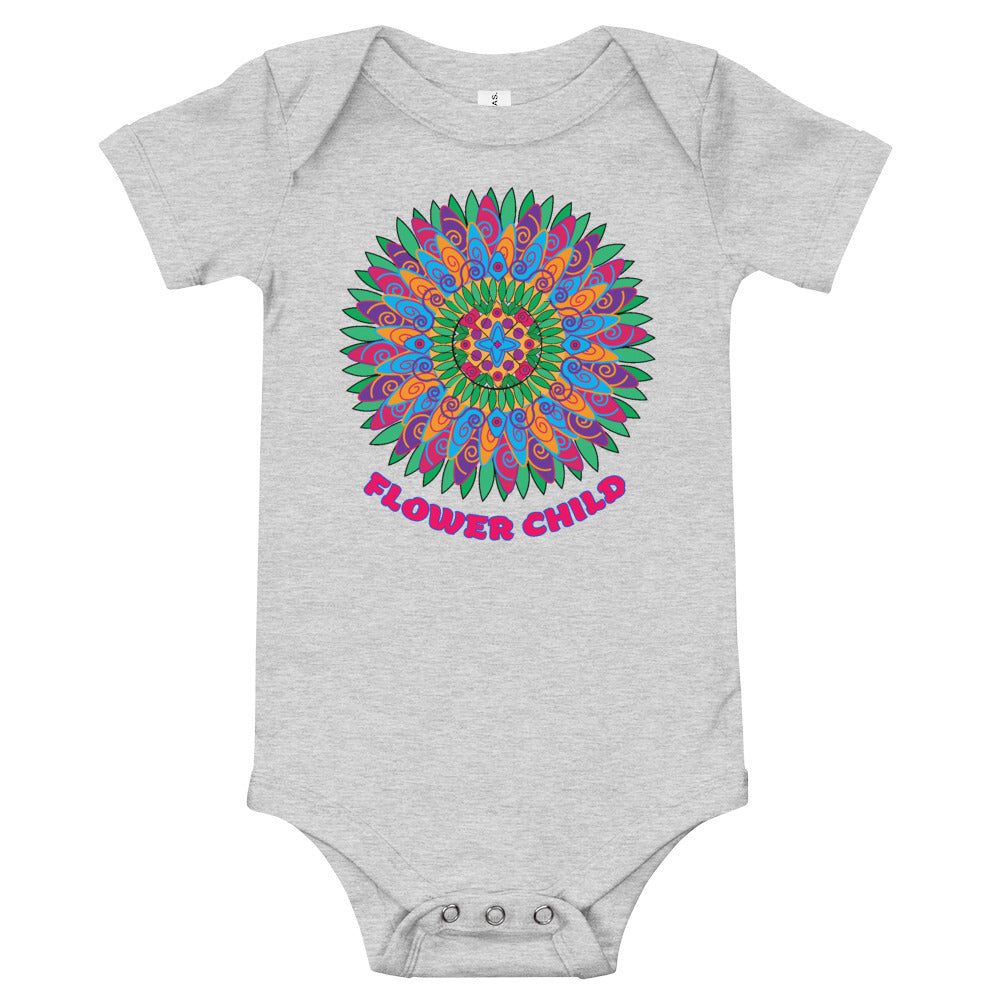 Onesie for Baby T-Shirt Flower Child Flower Mandala Medallion Kids Girls Trendy Unique Gifts