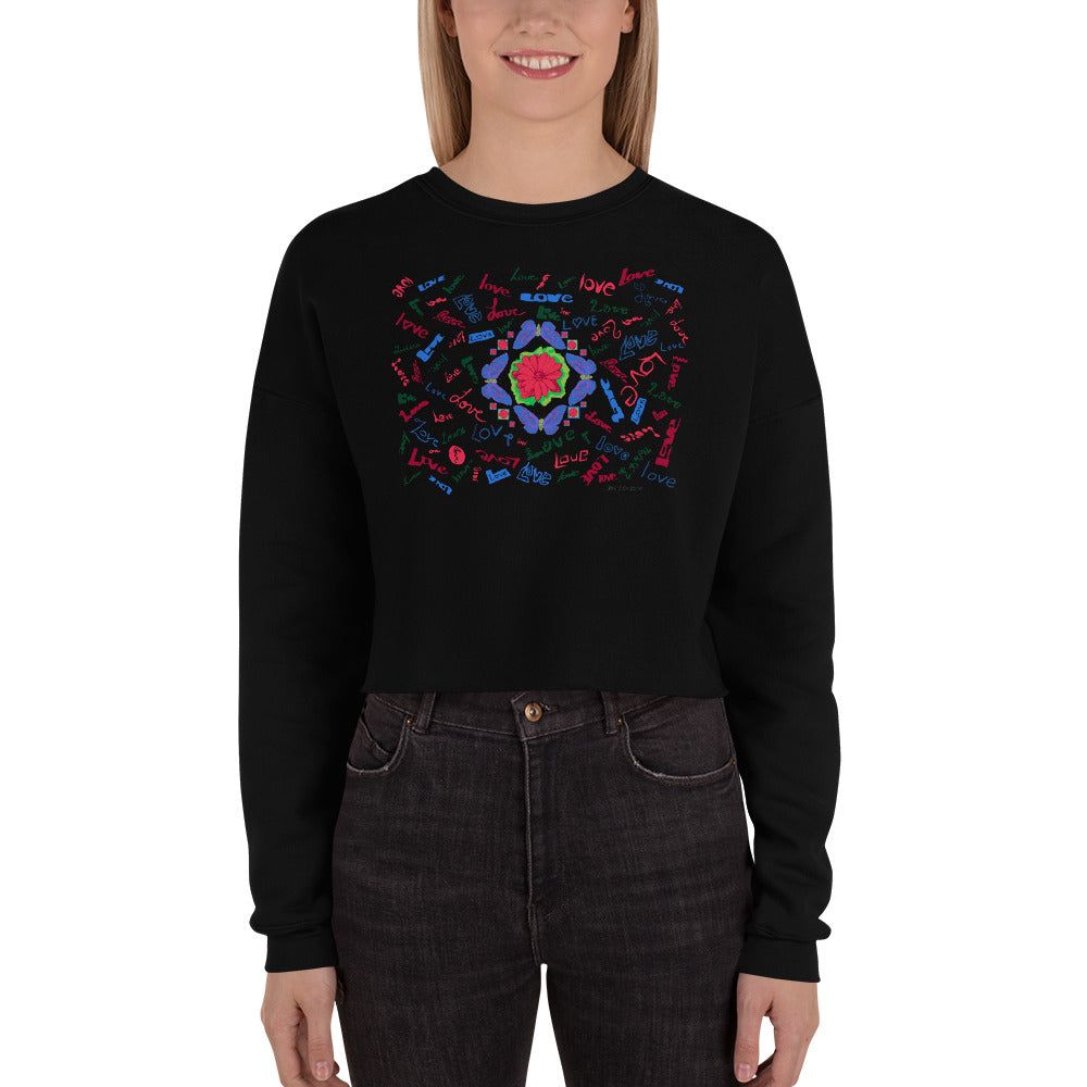 Love & Butterflies Crop Sweatshirt Women Ladies Girl Mandala