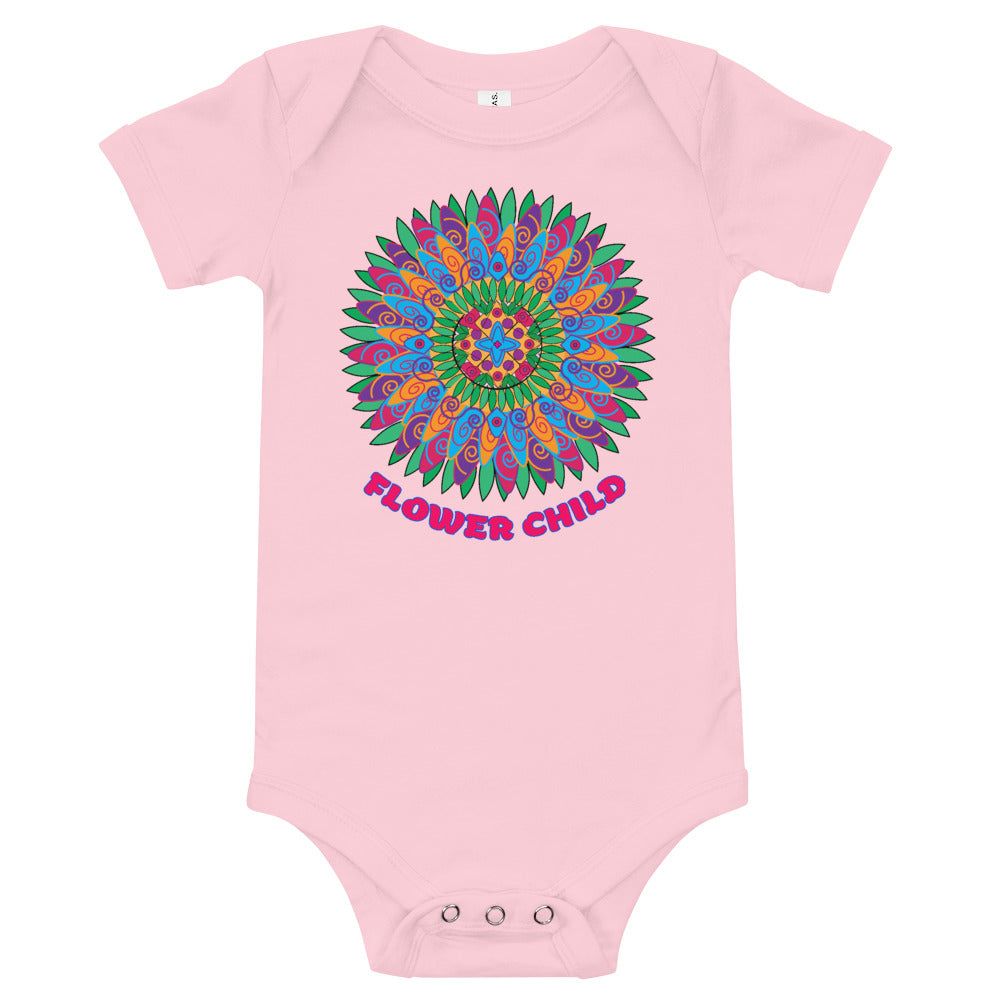 Onesie for Baby T-Shirt Flower Child Flower Mandala Medallion Kids Girls Trendy Unique Gifts