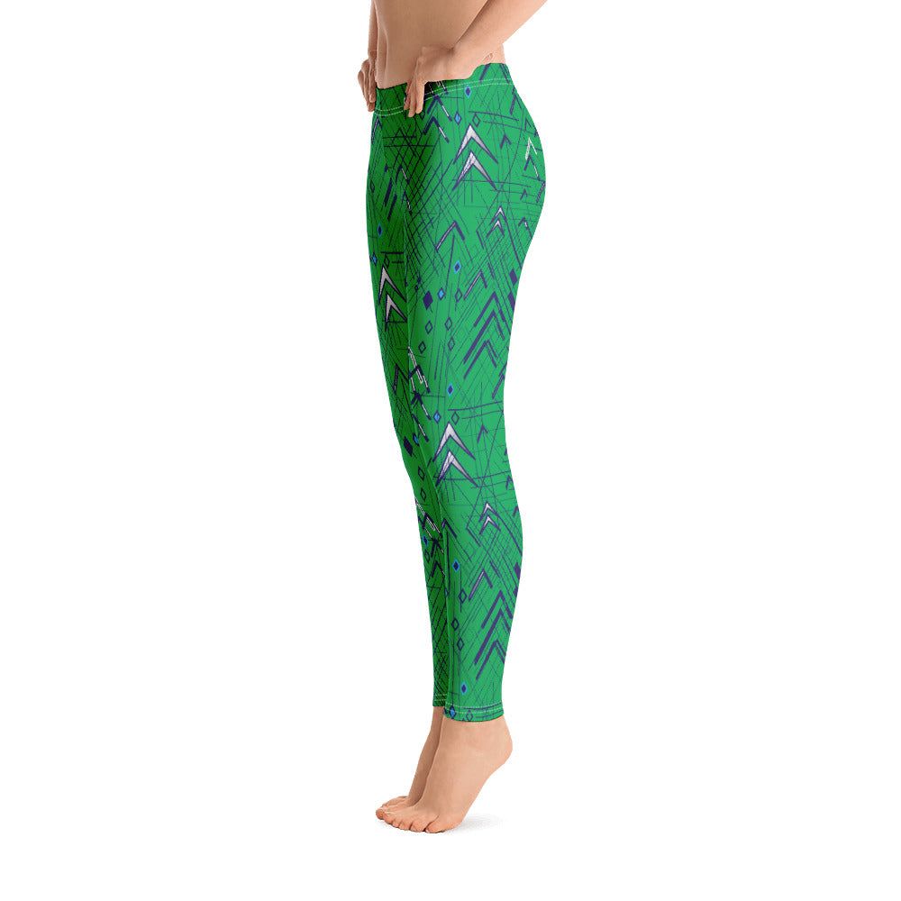 Leggings for women, Work to Workout Clothes, Green Hashtag Yoga Pants for women Athleisure