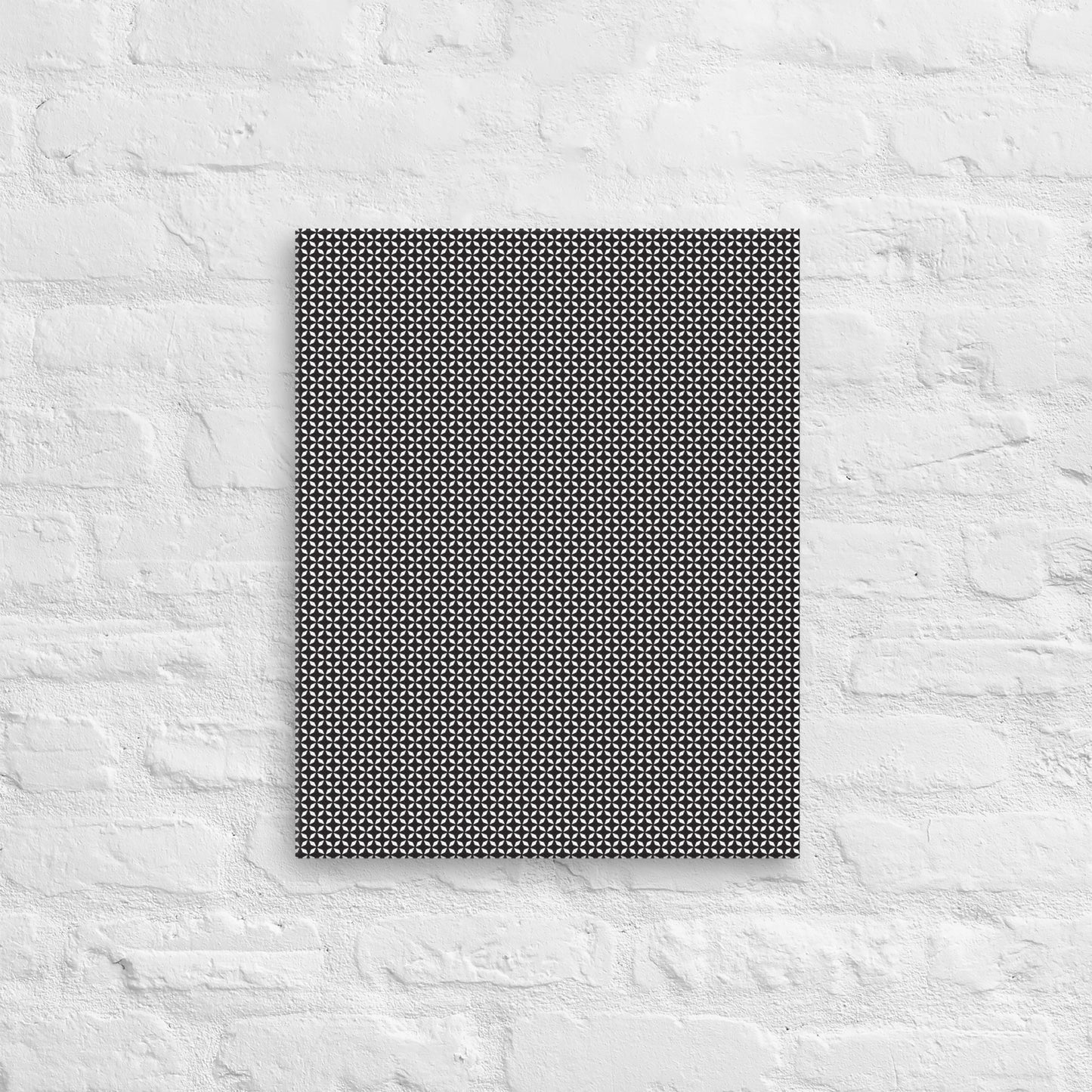 Black & White Diamond Burst on Thin canvas, Mandala Series