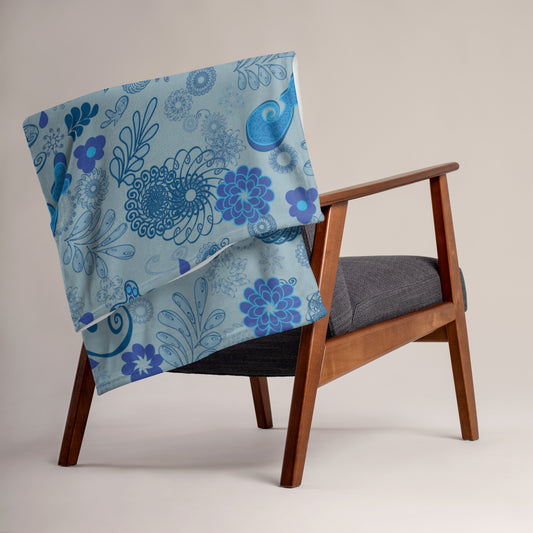 Blue Paisley Super SoftThrow Blanket