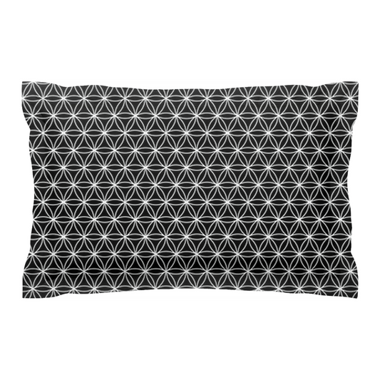 Black & White Sacred Geometry Flower Pillow Shams