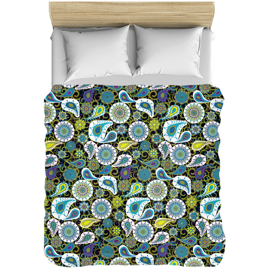 Paisley Pop - Olive and Blue Comforter