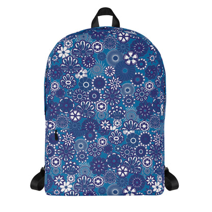 Navt Floral on Blue Backpack