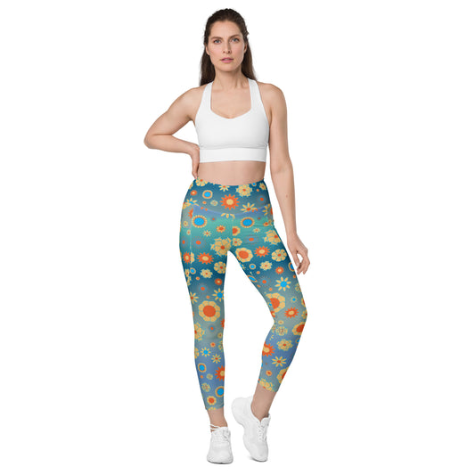 Tie Dye Orange Leggings with pockets