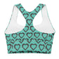 Lilly Longline sports bra, Teal Heart Chain