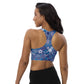 Lilly Longline sports bra, Navy Flower on Navy