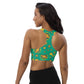Lilly Longline sports bra, Green Bursts
