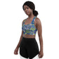 Lilly Longline sports bra, Navy on Lime