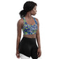 Lilly Longline sports bra, Navy on Lime