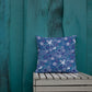 Navy floral on blue Premium Pillow
