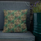 Scrolls Ovals deep green Premium Pillow