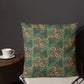 Scrolls Ovals deep green Premium Pillow