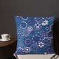 Navy floral on blue Premium Pillow