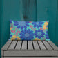 Mustard Buds Poppin’ on Blue Premium Pillow