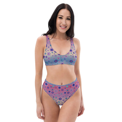 Pink Tie Dye Recycled high-waisted bikini
