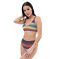 Rainbow Gradient Recycled high-waisted bikini