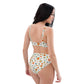 Orange flower Powwe Recycled high-waisted bikini