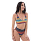 Rainbow Gradient Recycled high-waisted bikini