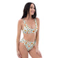 Orange flower Powwe Recycled high-waisted bikini