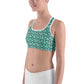 Teal Heart Chain Sports bra white binding