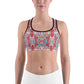 White Rainbow Kaleidoscope Sports Bra for women, Workout Bra, Athletic Bras