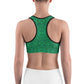 Green Kaleidoscope Sports Bra for women, Workout Bra, Athletic Bras