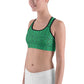 Green Kaleidoscope Sports Bra for women, Workout Bra, Athletic Bras