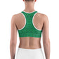 Green Kaleidoscope Sports Bra for women, Workout Bra, Athletic Bras