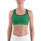 Green Kaleidoscope Sports Bra for women, Workout Bra, Athletic Bras