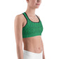 Green Kaleidoscope Sports Bra for women, Workout Bra, Athletic Bras