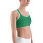 Green Kaleidoscope Sports Bra for women, Workout Bra, Athletic Bras