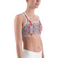 White Rainbow Kaleidoscope Sports Bra for women, Workout Bra, Athletic Bras