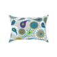 Paisley Pop - Olive and Blue on White Throw Pillows