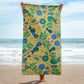 Mustard Leafy Paisley 30"x60" Beach Towel, Large Towel